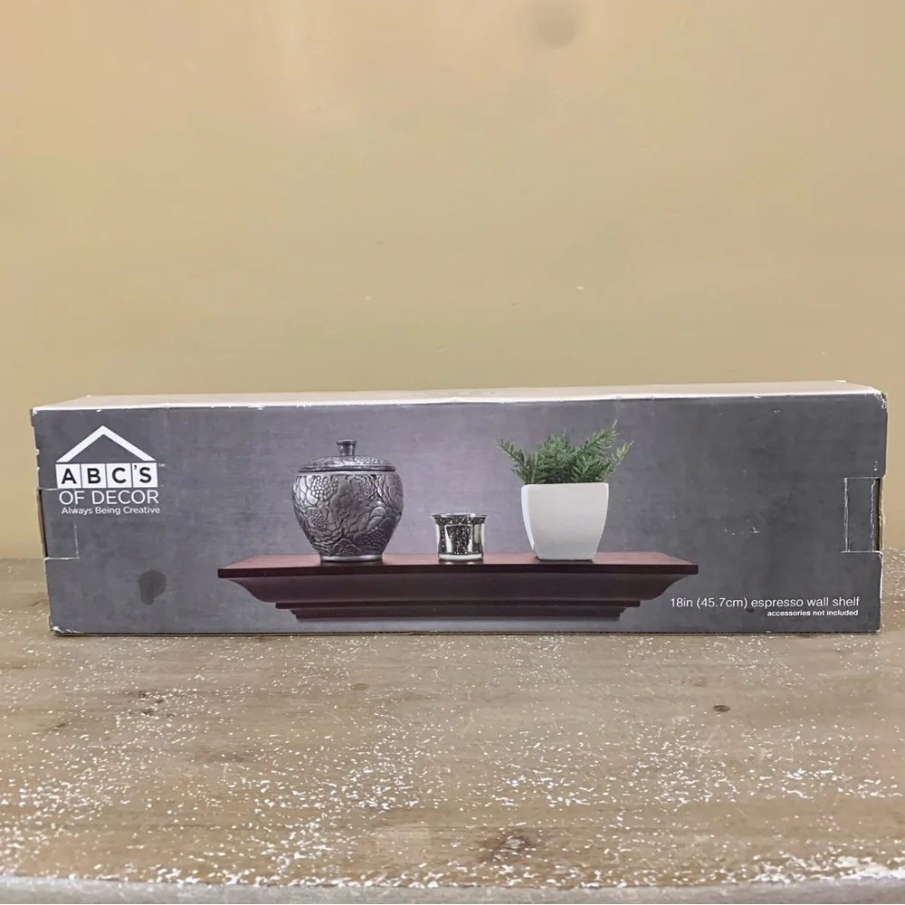 NEW ABC’S of Decor Always Being Creative 18 inch Espresso Floating Wall Shelf